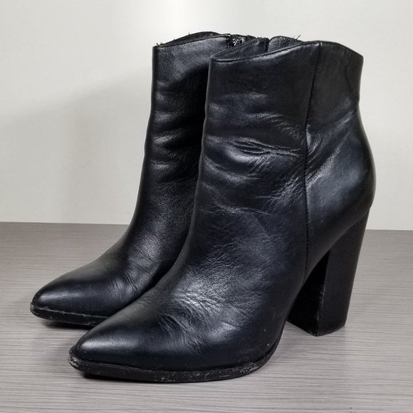 Halogen Bergen Pointed Toe Boot, Black Leather, Womens Size 7 M - Picture 3 of 11